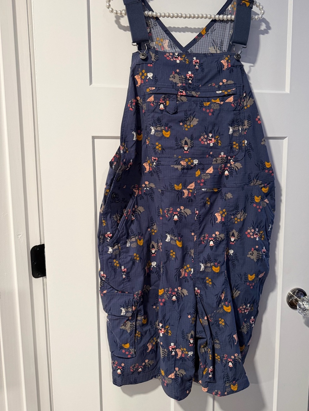 Navy Floral chicken Print shorts